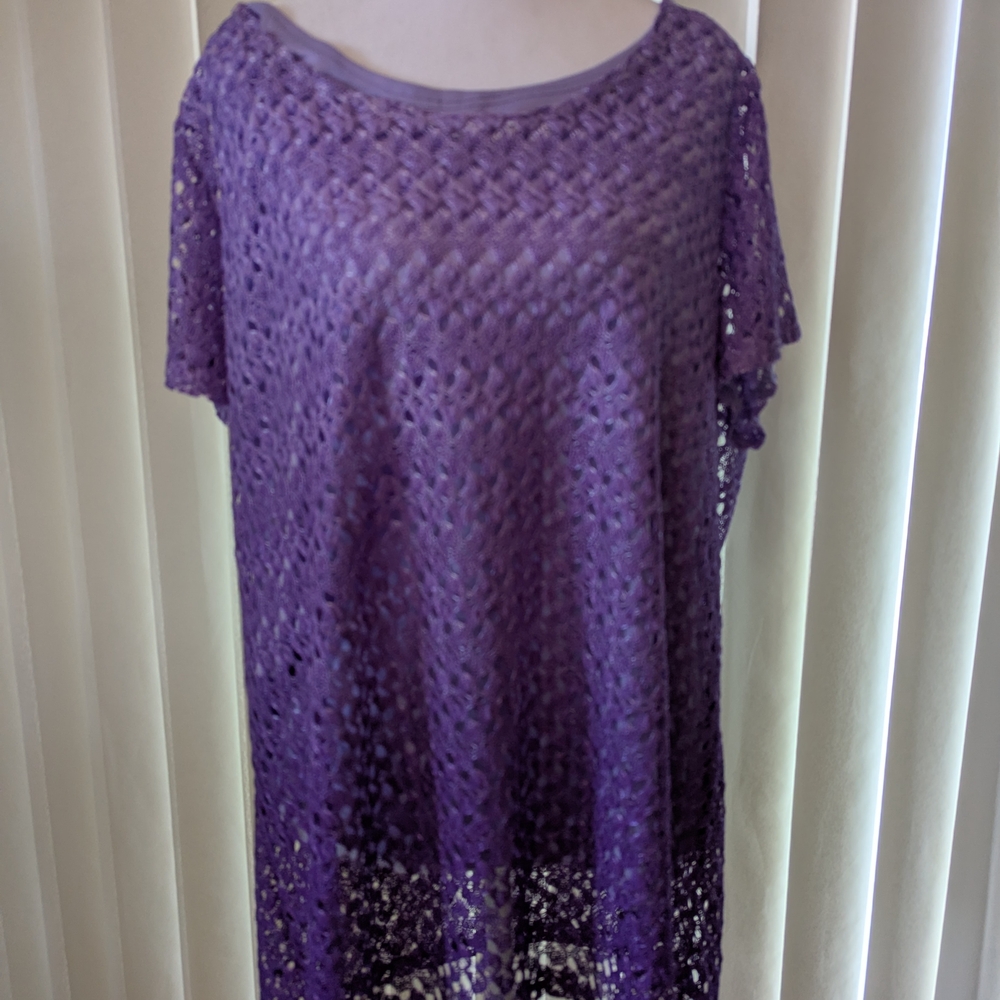 Purple Crochet Knit Top